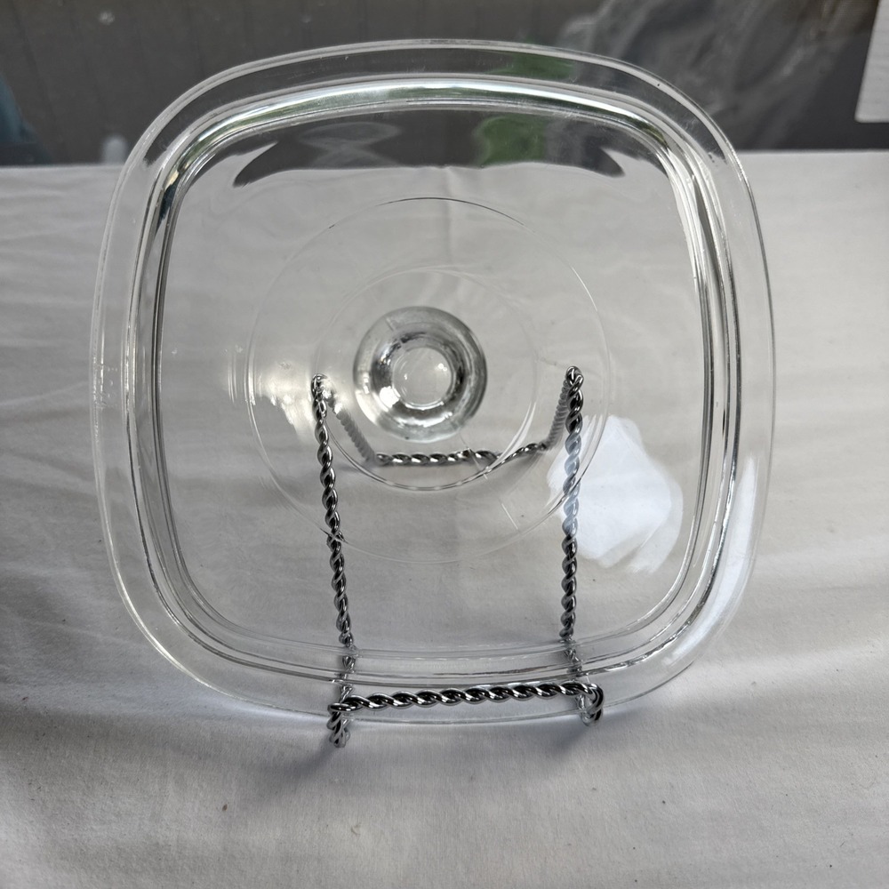 Pyrex Clear Glass Replacement Lid Fits 6.5" Square E-25 Casserole.